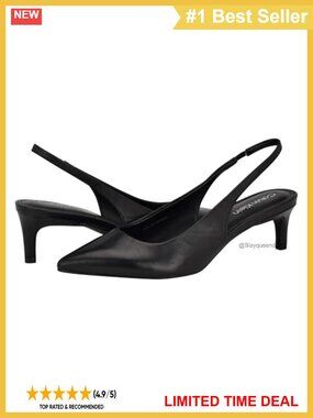 Pointed Toe Kitten Heel Slingback Pump Leather